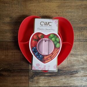 CWC Red Heart-Shaped Tumbler Snack Tray